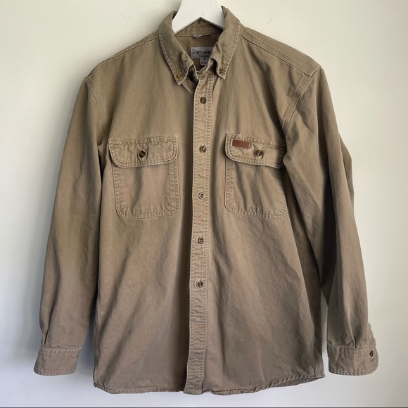 Carhartt Other - Carhartt button down khaki long sleeve shirt M